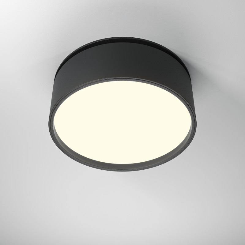 Встраиваемый светильник 12*12*6,6 см, LED, 18W, 3000К, Maytoni Technical ONDA DL024-18W3K-B черный