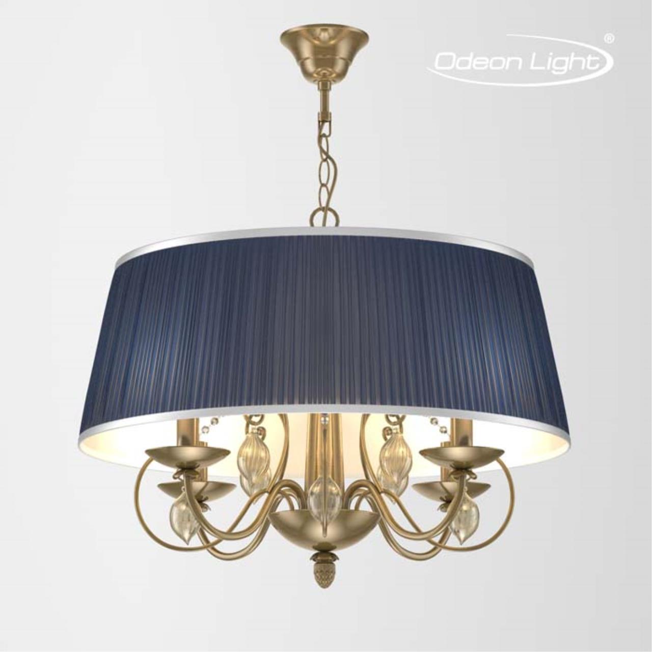 Подвесная люстра Диаметр 56 см Odeon Light Niagara 3921/4 бронза/ткань/стекло