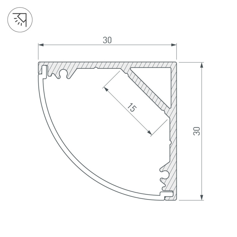 Профиль Arlight 019333 200*3*3 см. Цена указана за 2 метра. Продается кратно 2 метрам.  экран отдельно