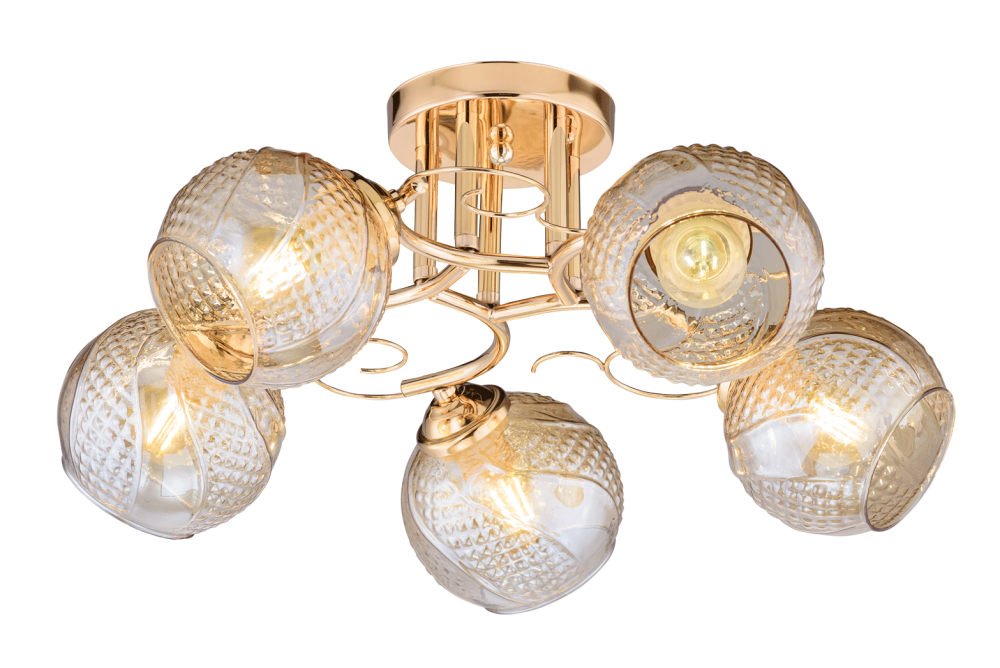 Люстра Ø500 x H210, мм, 5*40W (200W), GOLD (Золото) Rilon 06684/5 GOLD
