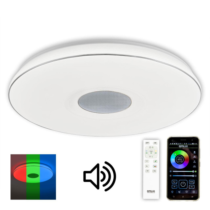 Музыкальный светильник 60*8 см, LED*100 W, 3000-5500 К, Белый Citilux Хром+Белый CL703M101