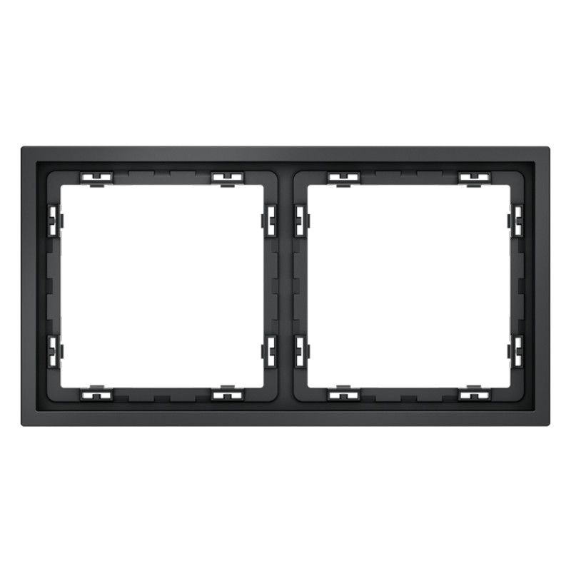 Рамка пластиковая Voltum S70 на 2 поста, графит пластик Soft touch VLS100207