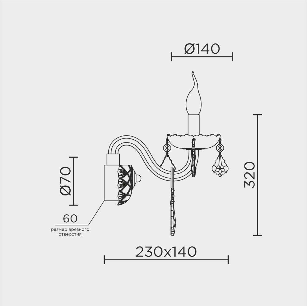 Бра 12*23* см, Е14 1x40W, , Золото MODELUX premium ML.7151.01P