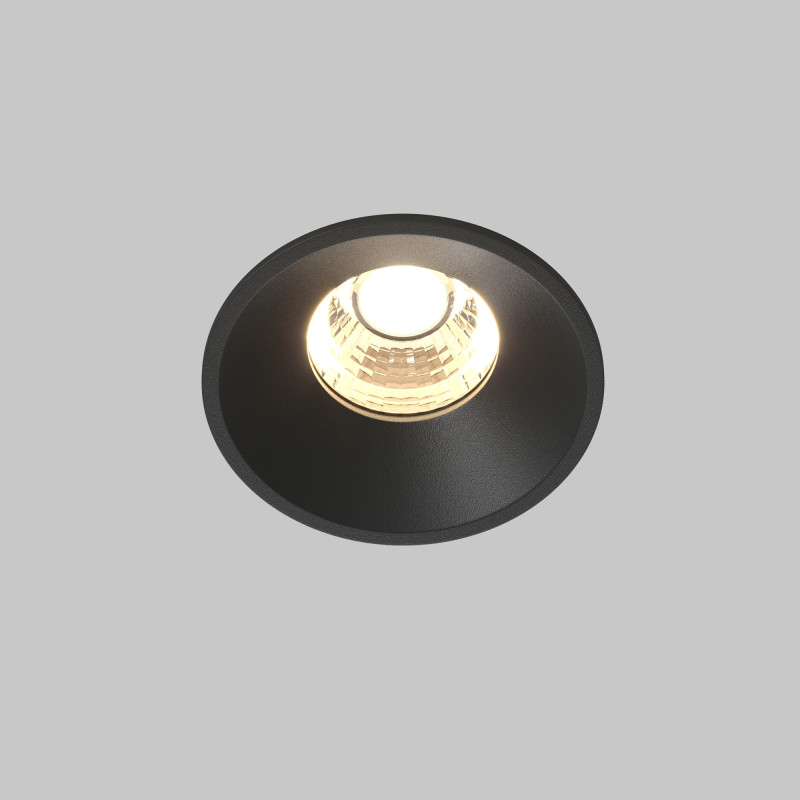 Встраиваемый светильник 6*6*5,3 см, LED, 7W, 3000К, Maytoni Technical ROUND DL058-7W3K-B черный