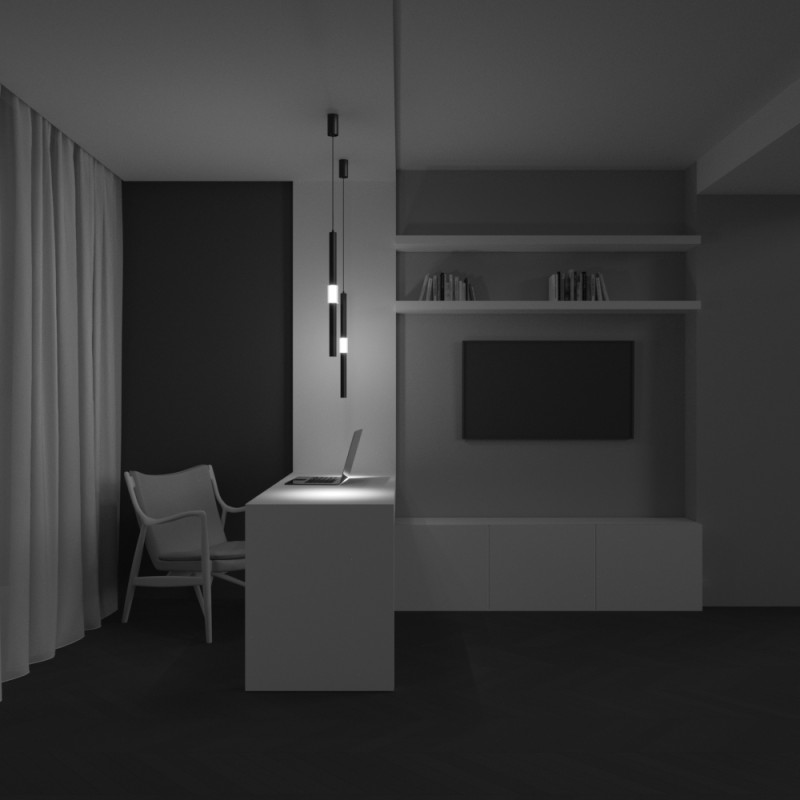 Подвесной светильник 3,5*3,5*58 см,  LED, 12W, 3000К, Maytoni Technical Jelly P105PL-12W3K-B черный