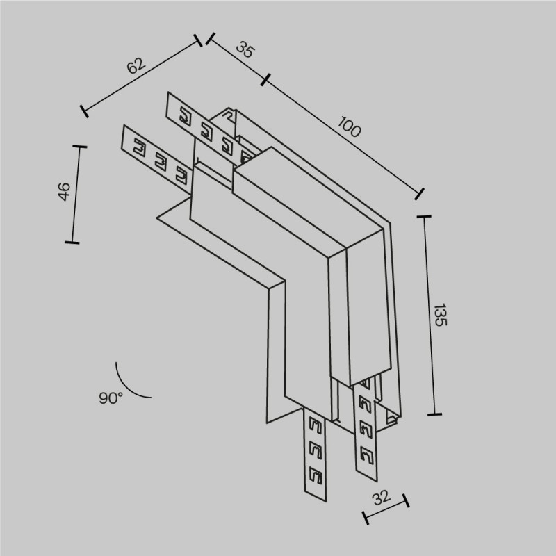 Комплектующие для встраиваемой трековой системы Technical TRA034ICL-42.12W, белый