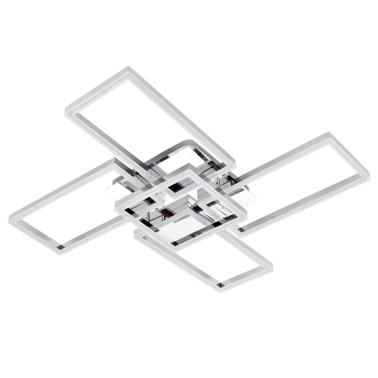 Потолочный cветильник 86*86*10 см, LED 150W, 3000 / 6000K, Хром LED4U 11004-5 CR
