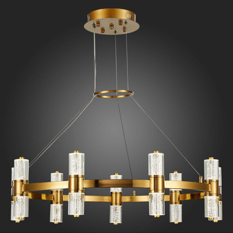 Люстра подвесная 80 см, 45W 4000K ST LUCE GEMINA SL6007.203.18 Латунь