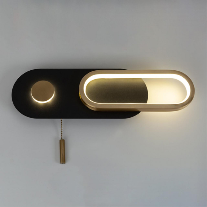 Бра 40 см, 10W, 4000K, Arte Lamp LUCAS A2602AP-10BK, черный-золото