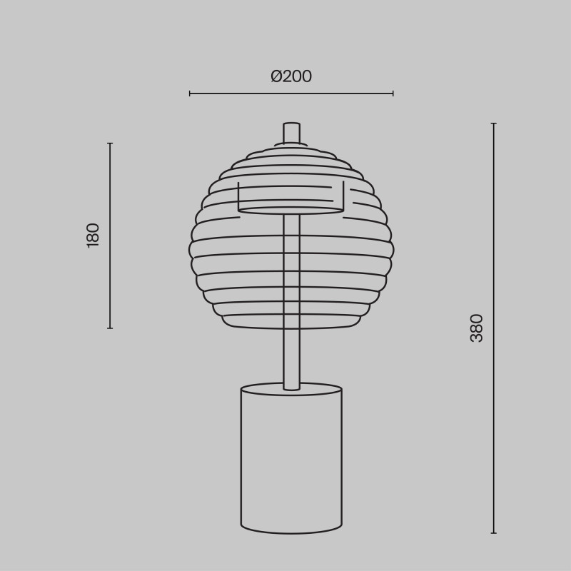 Настольный светильник  20 см, LED 8W, 3000К, Черный Maytoni Rueca P060TL-L12BK
