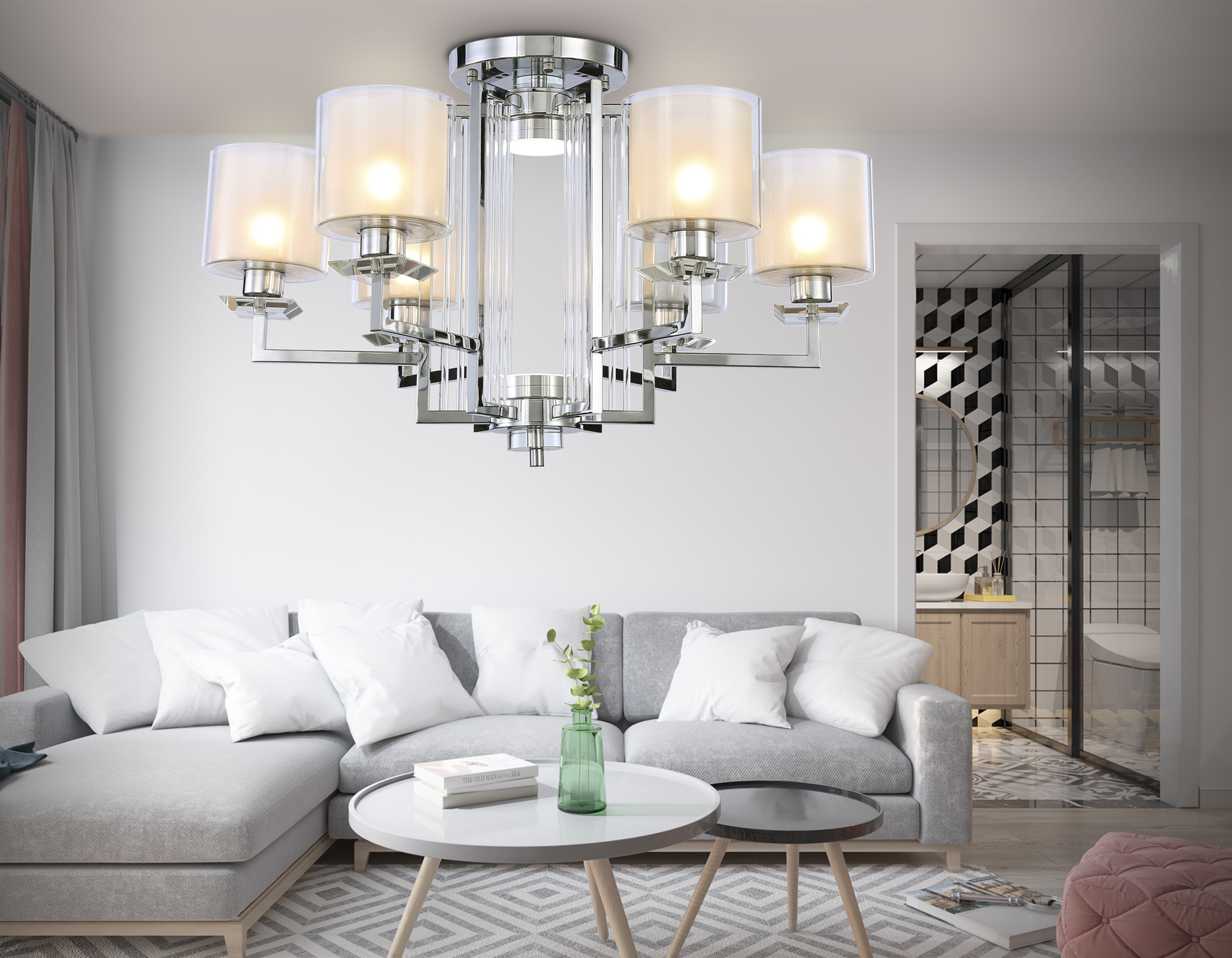 Люстра 74,8*46,3 см, E27 W, К, хром Ambrella Traditional Traditional TR4418