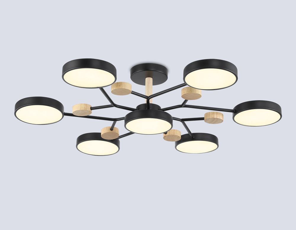 Люстра светодиодная на штанге **19- см, **W, 3000-6000K, Ambrella Light Comfort FL4866, черный, дерево