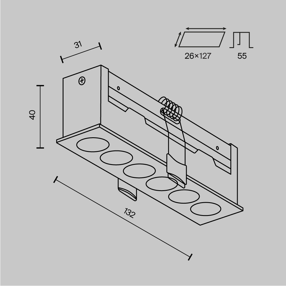 Встраиваемый светильник  DL065-12W3-6K-W 13,15*3,1*-3,95 см, *LED*12W, 6000K, Maytoni technical Points DL065-12W3-6K-W, Белый