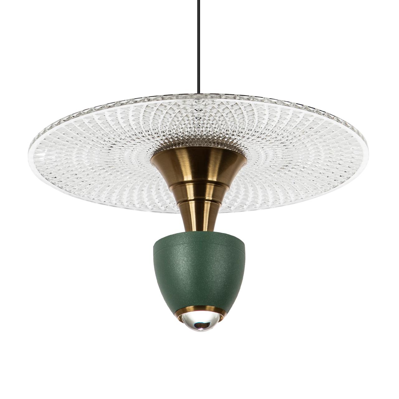 Подвесной светильник 30*30*130 см, LED 20W, 4000K, Латунь,Зелёный LED4U  L8709-3 GN - купить в интернет-магазине по низким ценам 6 650