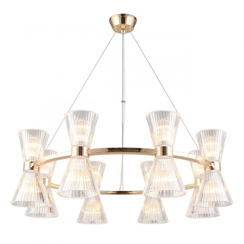 Подвесная люстра 85*70-170 см, 16*E14, 40W, Aployt Elinor APL.801.03.16, золотой