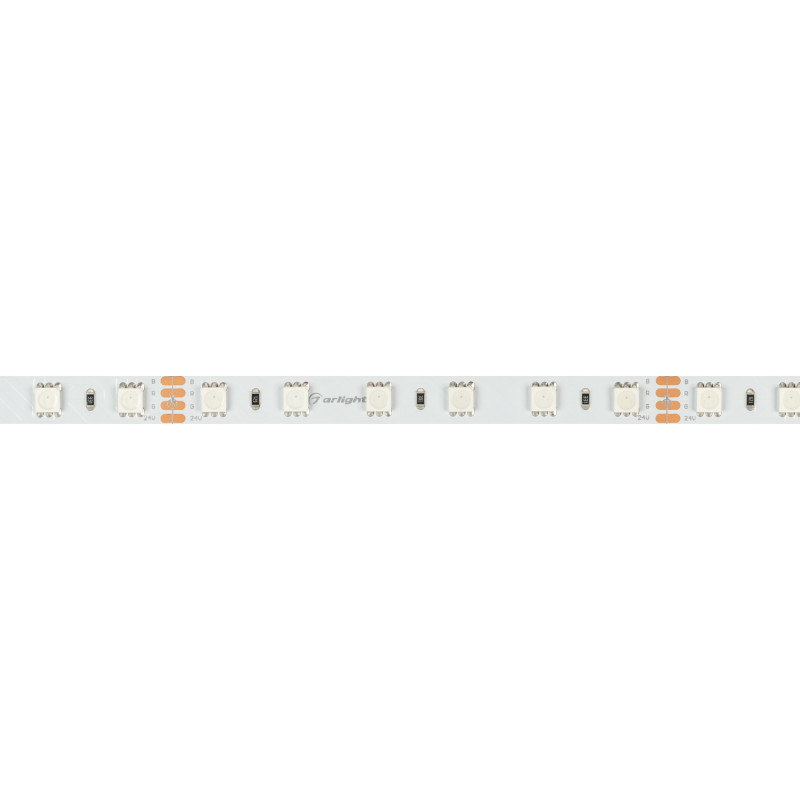 Лента RT-B60-10mm 24V RGB (14.4 W/m, IP20, 5060, 5m) (Arlight, Открытый) 010367(2). Цена указана за 5 метров. Продается кратно 5 метрам.