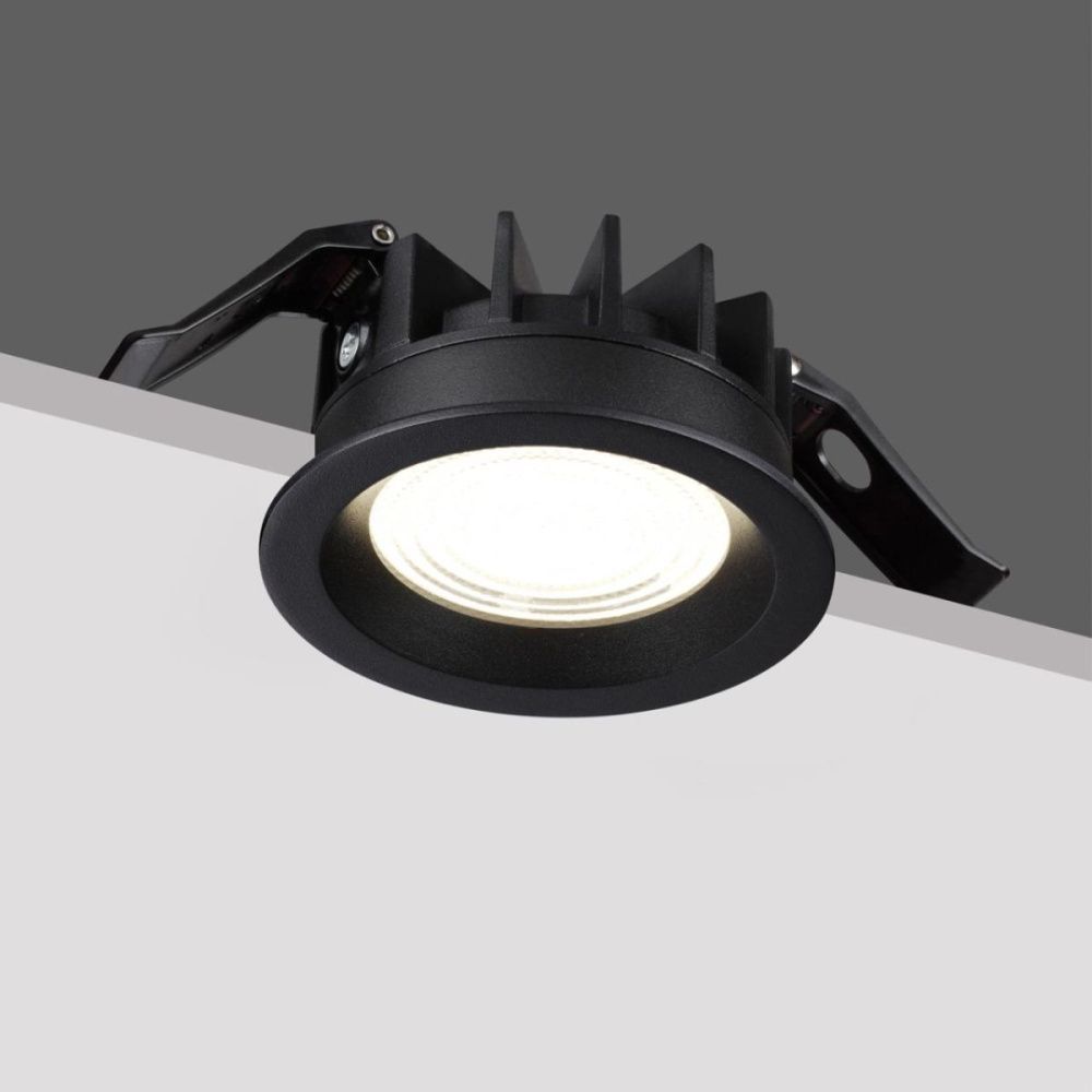 Встраиваемый светильник с переключателем цветовой температуры и угла рассеивания 8.5 см, 10W, 2700-4000K, Novotech Wir Fluo 359843, черный