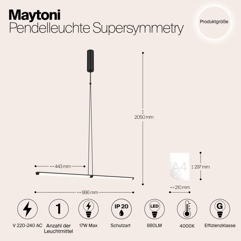 Подвесной светильник Supersymmetry P096PL-L11BK черный 
