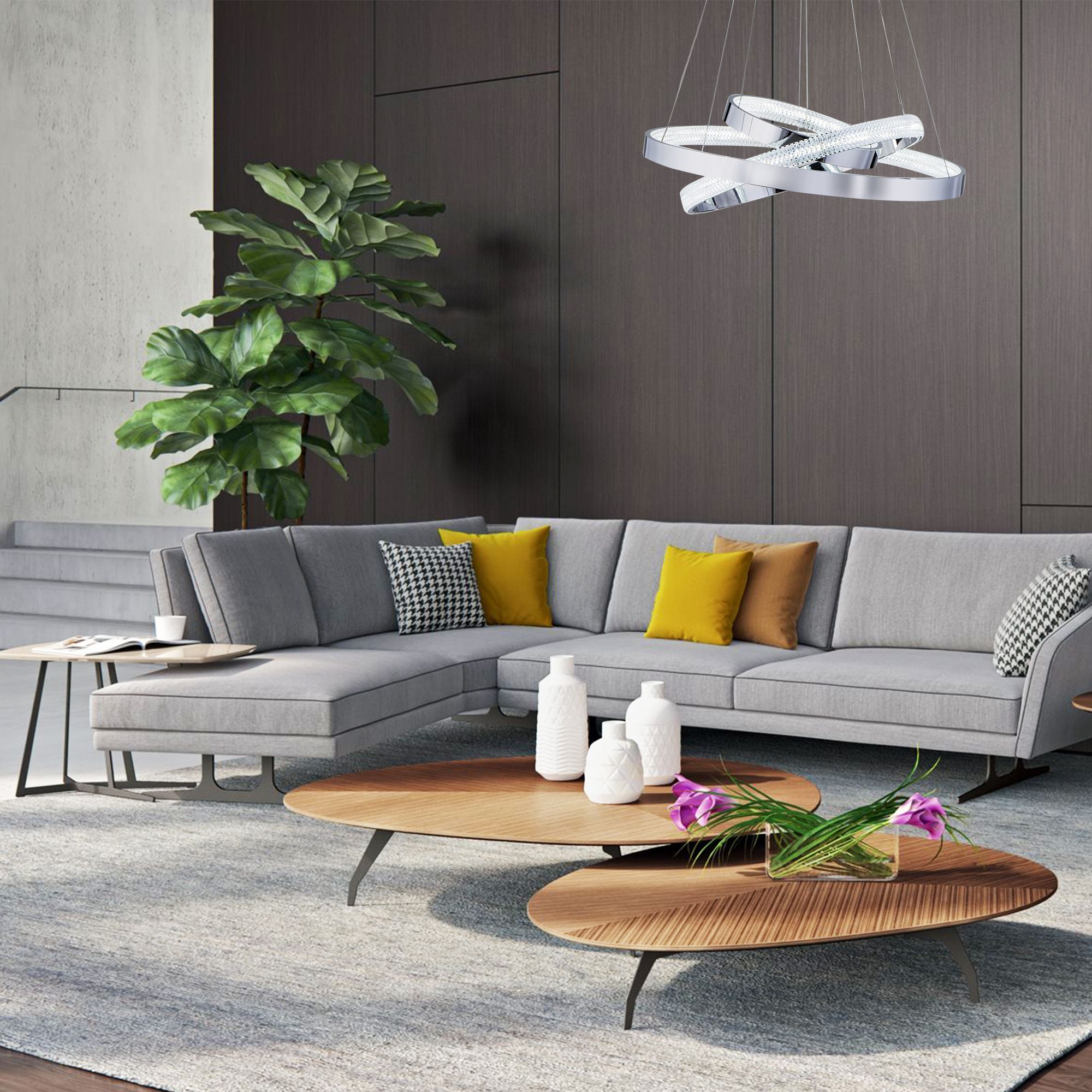 Светильник 63*63*113 см, *LED, 80W, 3300;4200;6500 Eurosvet Posh 90176/3, хром