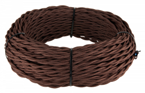 Ретро кабель витой  2х1,5 (коричневый), a039933