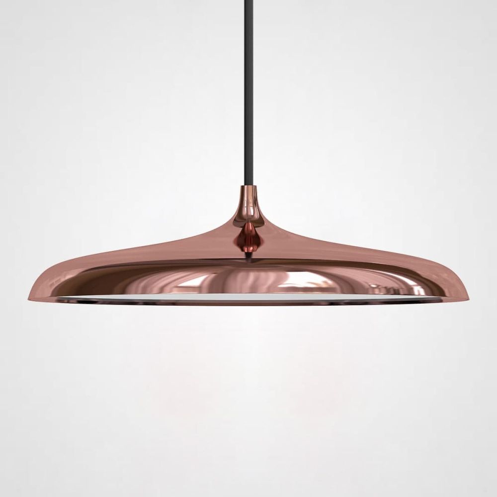 Подвесной светильник Nordlux Artist Pendant D25 Copper 25*25*6 см, 1*LED*12W, 3000, 4000, 5000K, ImperiumLoft PLATE01, Чёрный