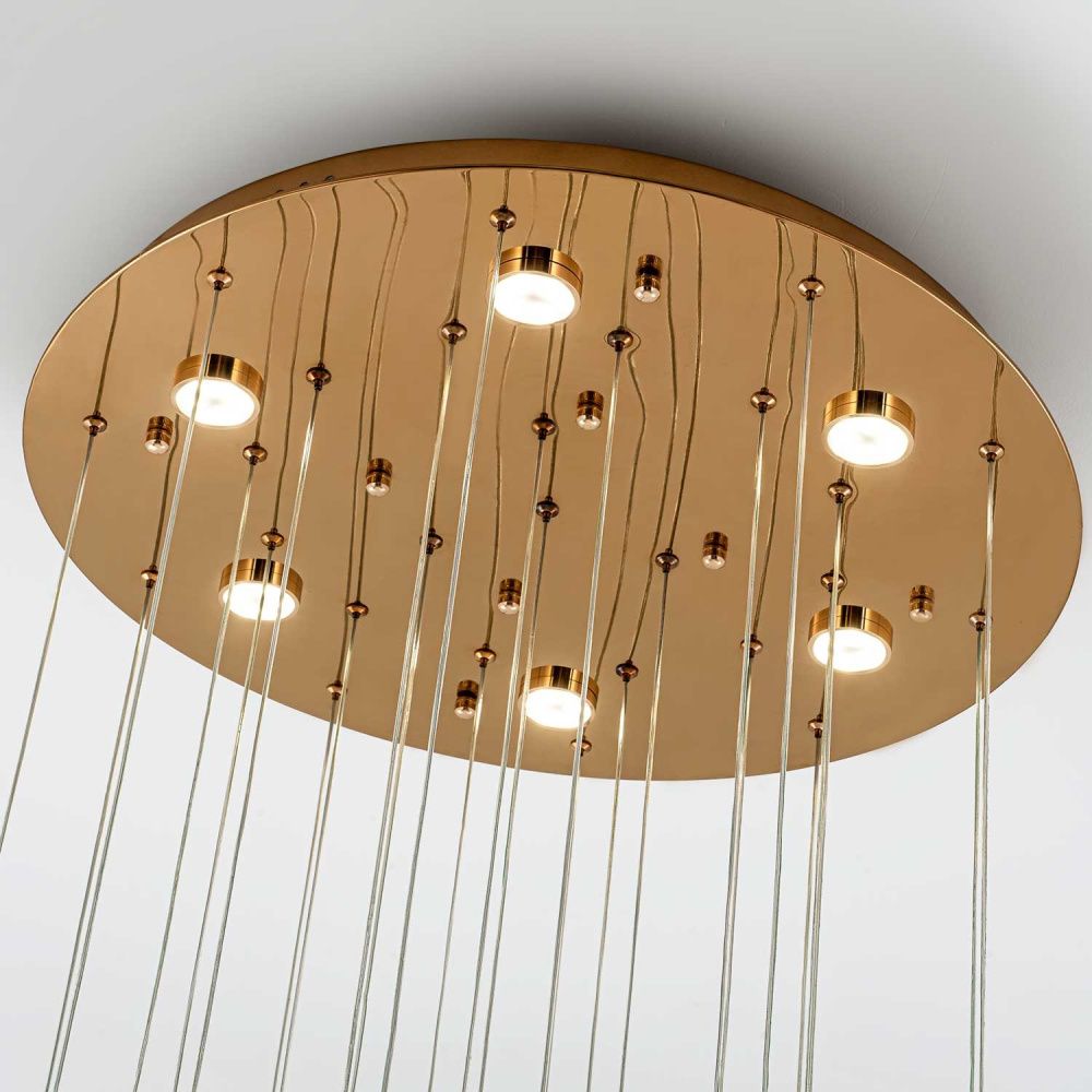 Подвесная люстра 60 см, 160W, 4000К MODELUX ML.88992.26 GD золото