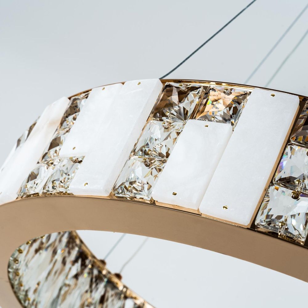 Подвесная люстра 60x50см, LED, 30Вт, 3000 / 6000K, Modelux ML.6985.600P GD Золото