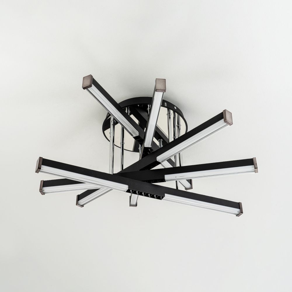 Светильник 60*60*30 см, LED*68W, 3000-6000K, Modelux  MDL.9371.600CL BK, Чёрный, Хром