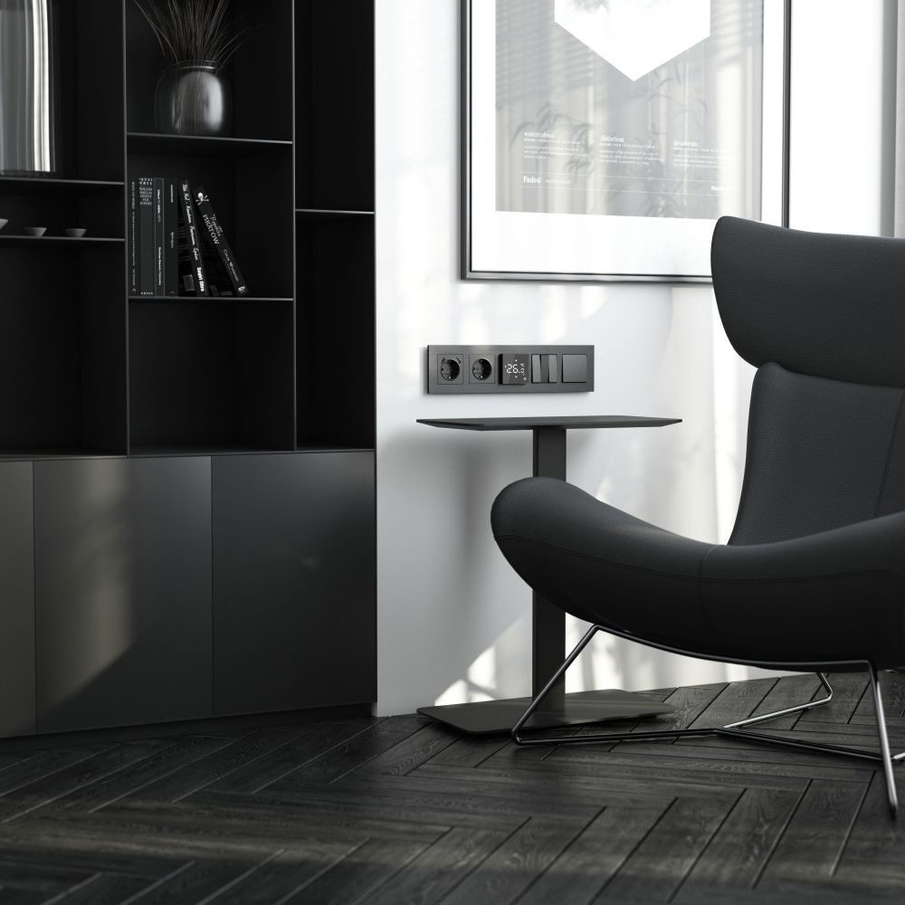 W0053508 Рамка на 5 постов  AluMax, черный алюминий Werkel, 4690389214325