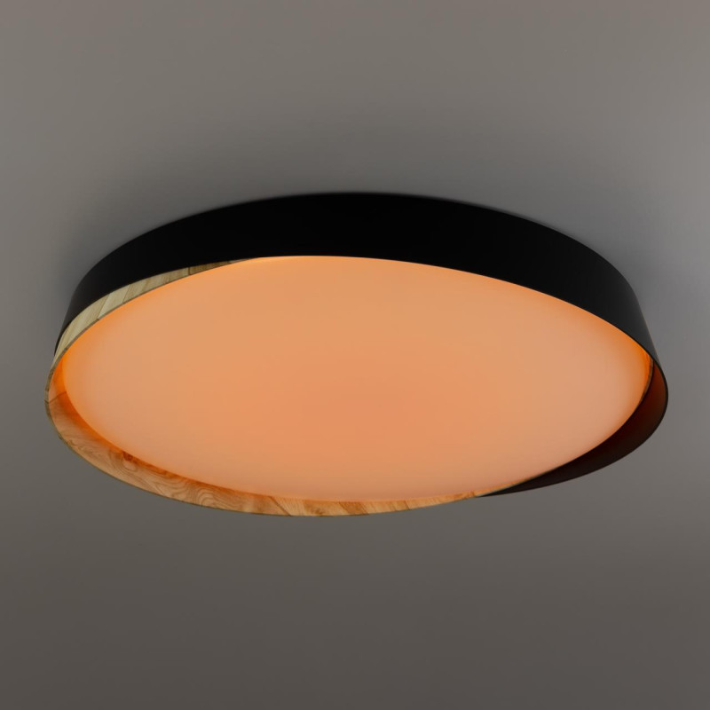 Светильник 52 см, 68W, 3000-5500K, 5800Lm, 21 м2 CL754451G BONNY Черный+Клен LED с пультом