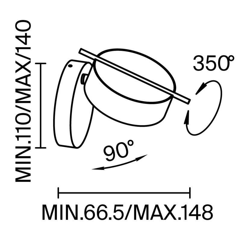 Бра 6,65*10*10*14 см, 4W, 3000К, Nuance MOD180WL-L4W3K Maytoni, Белый и Латунь