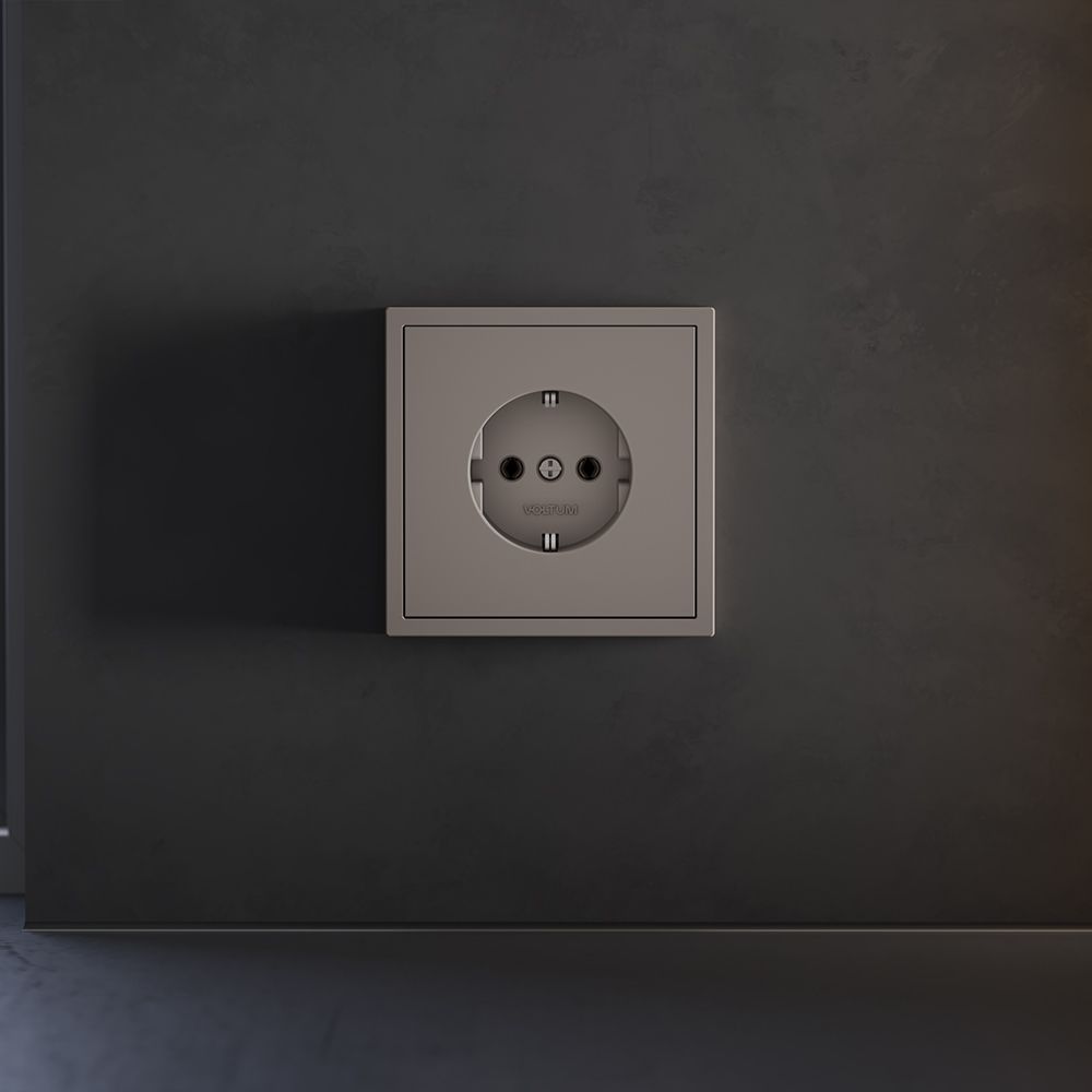 Накладка для розетки с заземлением, S70, капучино Voltum VLS000614