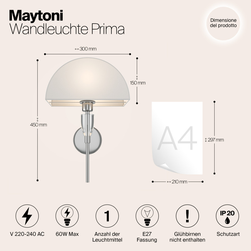 Светильник 45 см, Maytoni Z034WL-01CH, хром