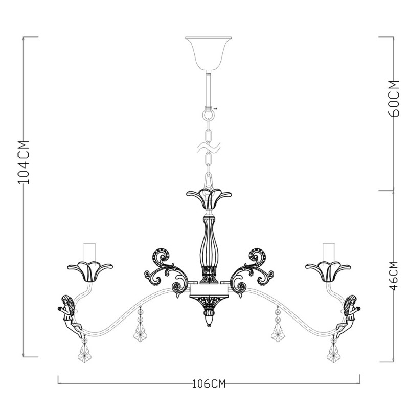 Подвесная люстра Arte lamp Angelina  A5349LM-8WH белый