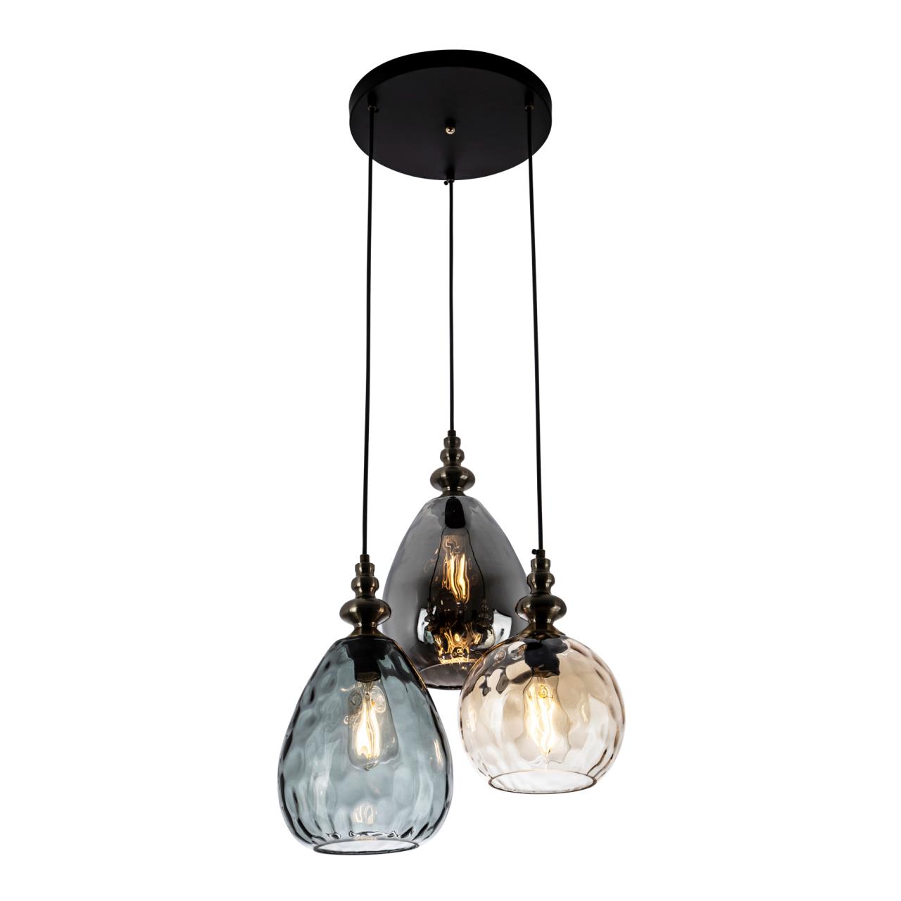 Подвесной светильник 45*45*160 см, Е 27 3x60W, Черный, Латунь MODEMODERN MD.1183.450