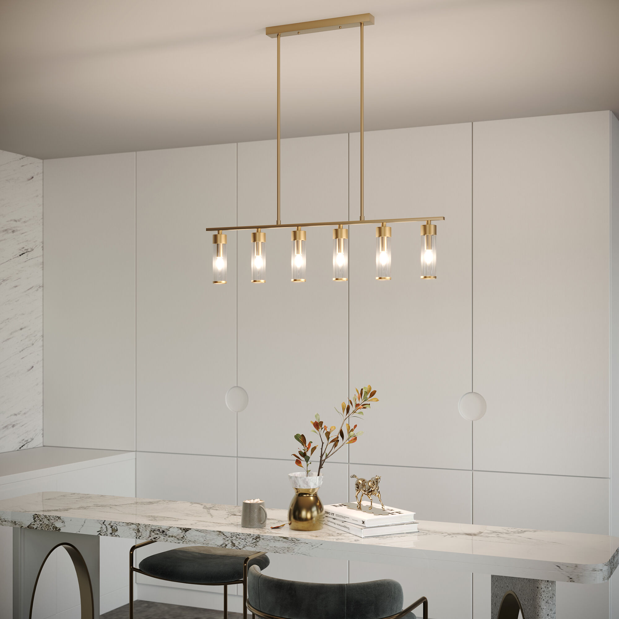 Светильник 86*10*90 см, 6*E14, W,  Eurosvet Oriens 60166, латунь