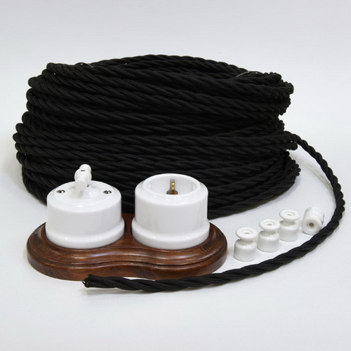 Ретро кабель витой  3х2,5 (черный), a039930