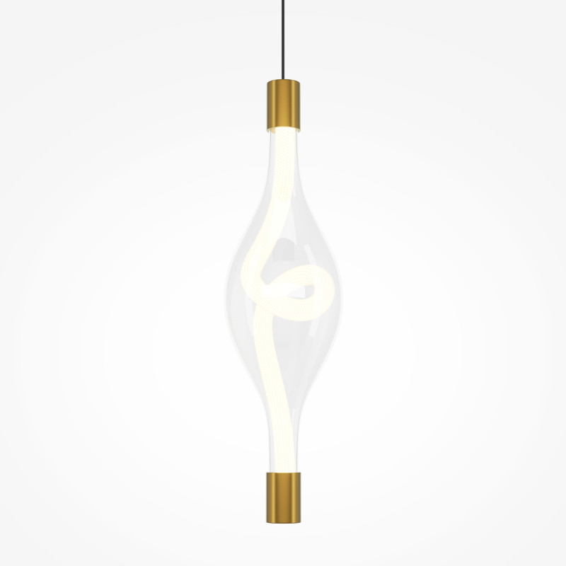 Подвесной светильник 12*12*364 см, LED, 3000К, Maytoni LOOP MOD290PL-L14BS3K латунный