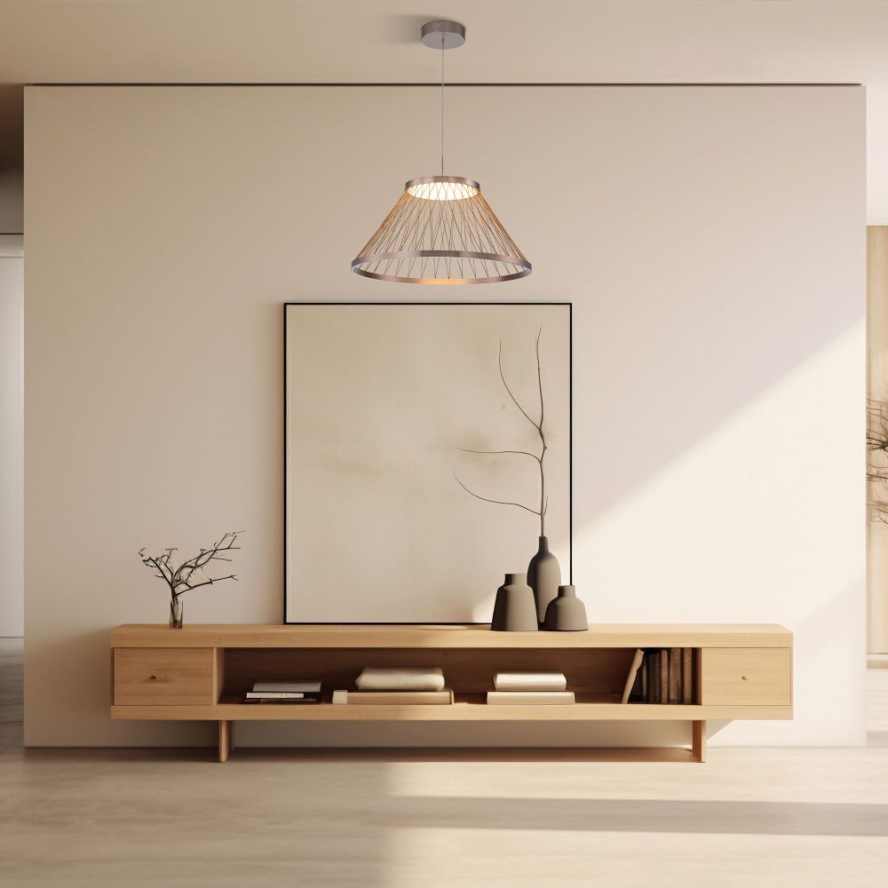 Подвесной светильник 60*60*50-185 см, LED*40W, 3000K, Eurosvet Cesta 40017/1 LED, коричневый, a069288