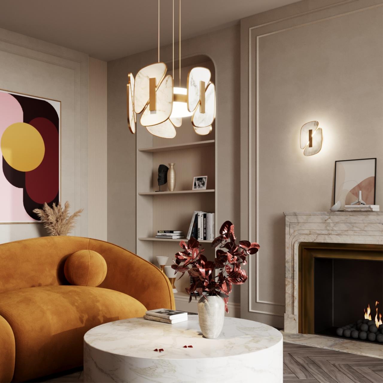 Подвесной светильник 40*28 см, 1 LED*45W, 3000 К, Odeon Light Chiara, античная бронза 6638/45L
