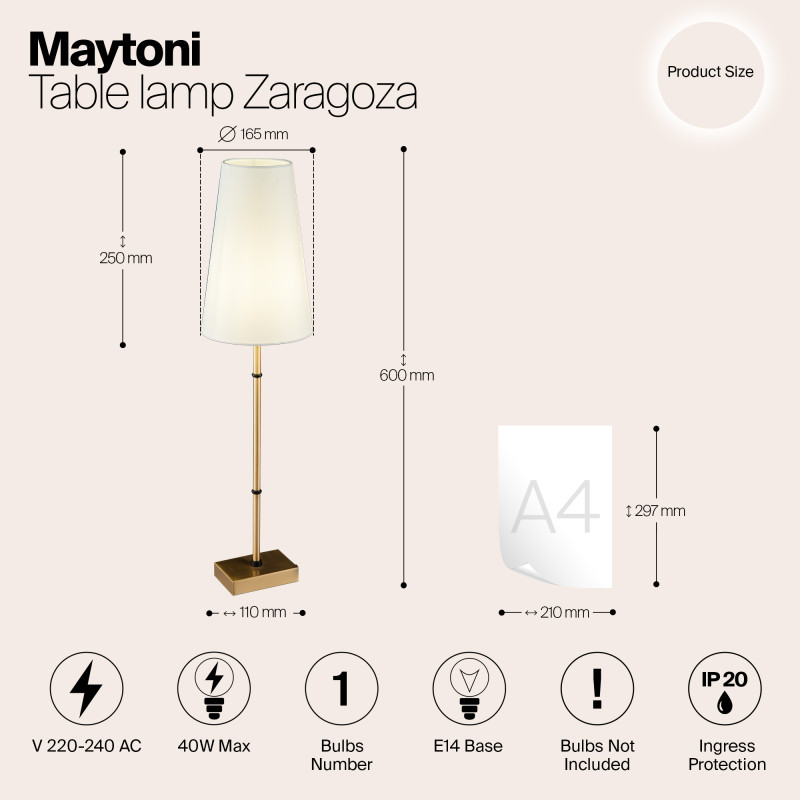 Подвесная люстра Maytoni Zaragoza H001CL-05BS, латунь, диаметр 78см