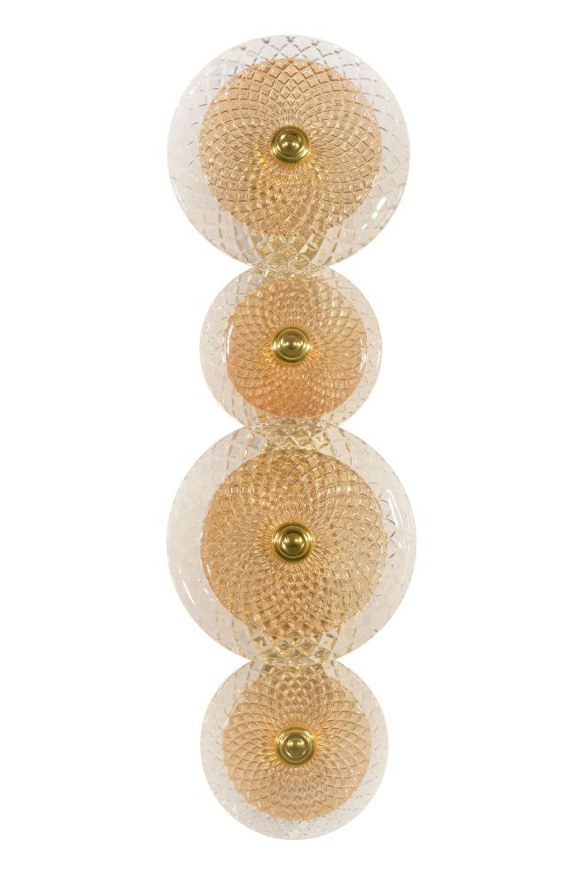 Бра W200 x H630, мм, 20W, GOLA+CLEAR+AMBER (ЗОЛОТОЙ+ЯНТАРНЫЙ) NewRgy W5856P/4 GOLD+CLEAR+AMBER