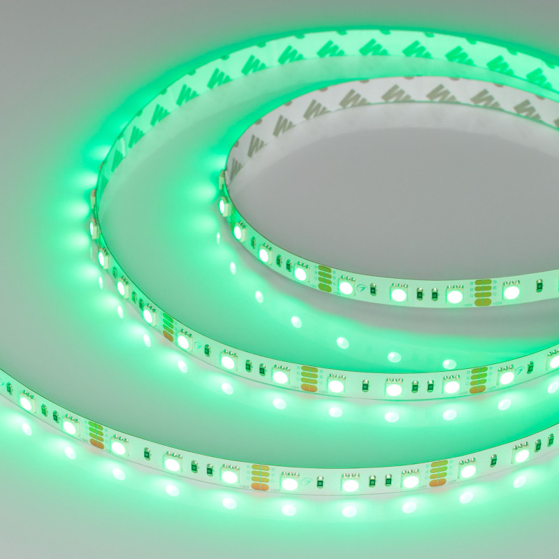 Лента RT-B60-10mm 12V RGB (14.4 W/m, IP20, 5060, 5m) (Arlight, Открытый) 012340(2). Цена указана за 5 метров. Продается кратно 5 метрам.