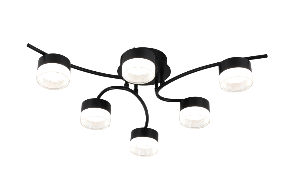 Люстра Ø700, мм, 6*15W (90W), BLACK (Черный) Rilon 9496/6 BLACK