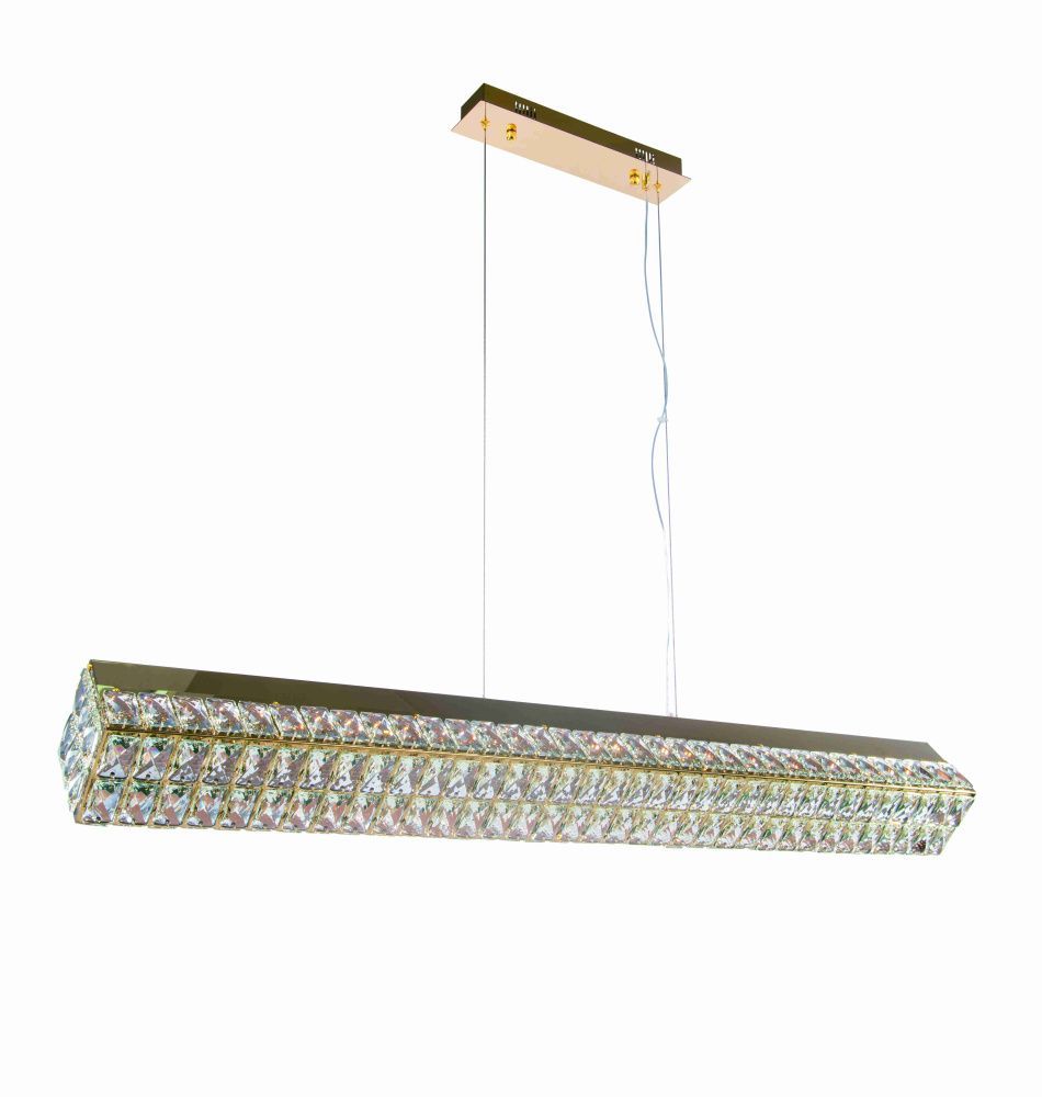 Люстра L1200 мм, Светодиодная лента 49W NewRgy GOLD+CLEAR (Золото + Прозрачный Хрусталь) 2809E/49W GOLD+CLEAR