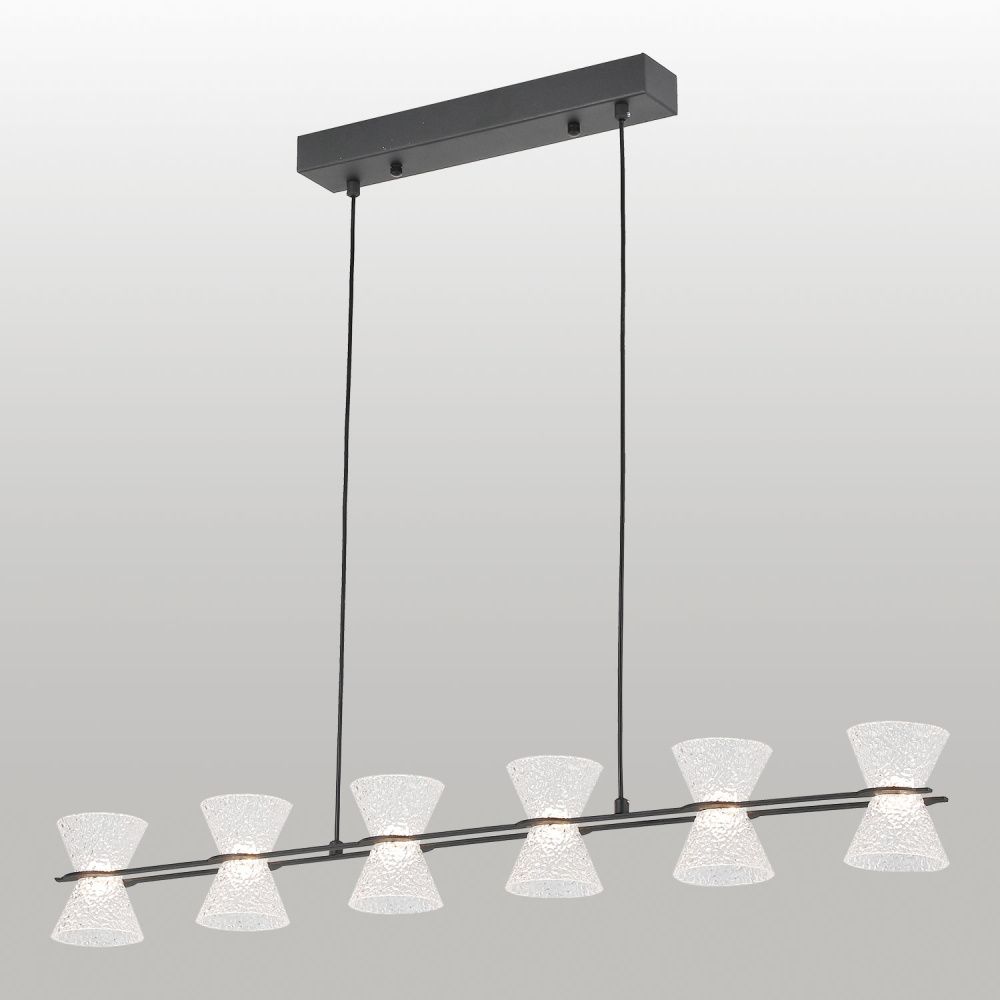 Линейно-подвесной светильник *83*35-120 см, 6*LED*3W, 3000K, Lussole Sherman LSP-7469, черный