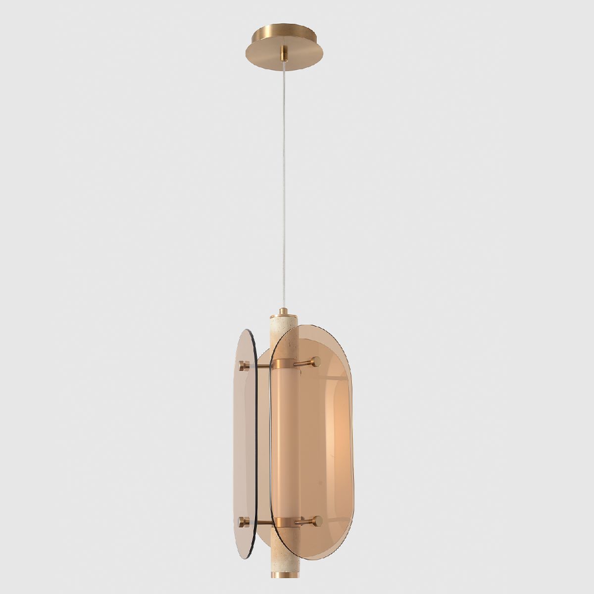 Подвесной светильник 16 см, 18W, 4000K, Crystal Lux AMARILLO SP18W LED BRASS, латунь