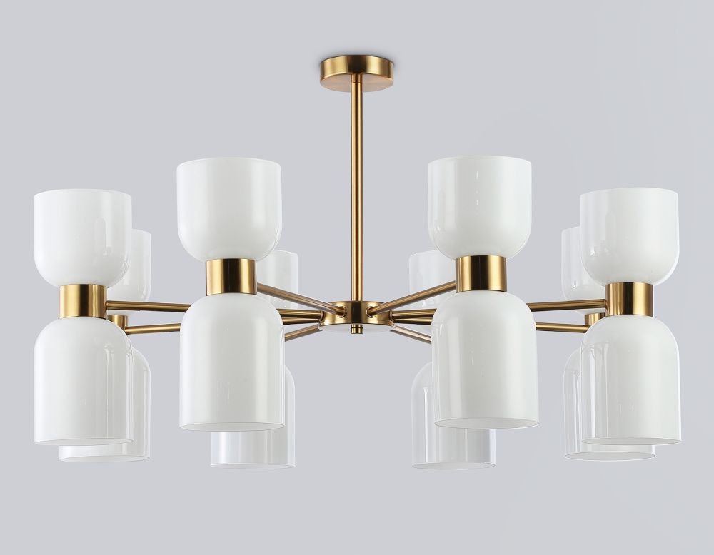 Люстра на штанге **30-51 см, 16*E14*40W, K, Ambrella Light High Light LH56095, латунь