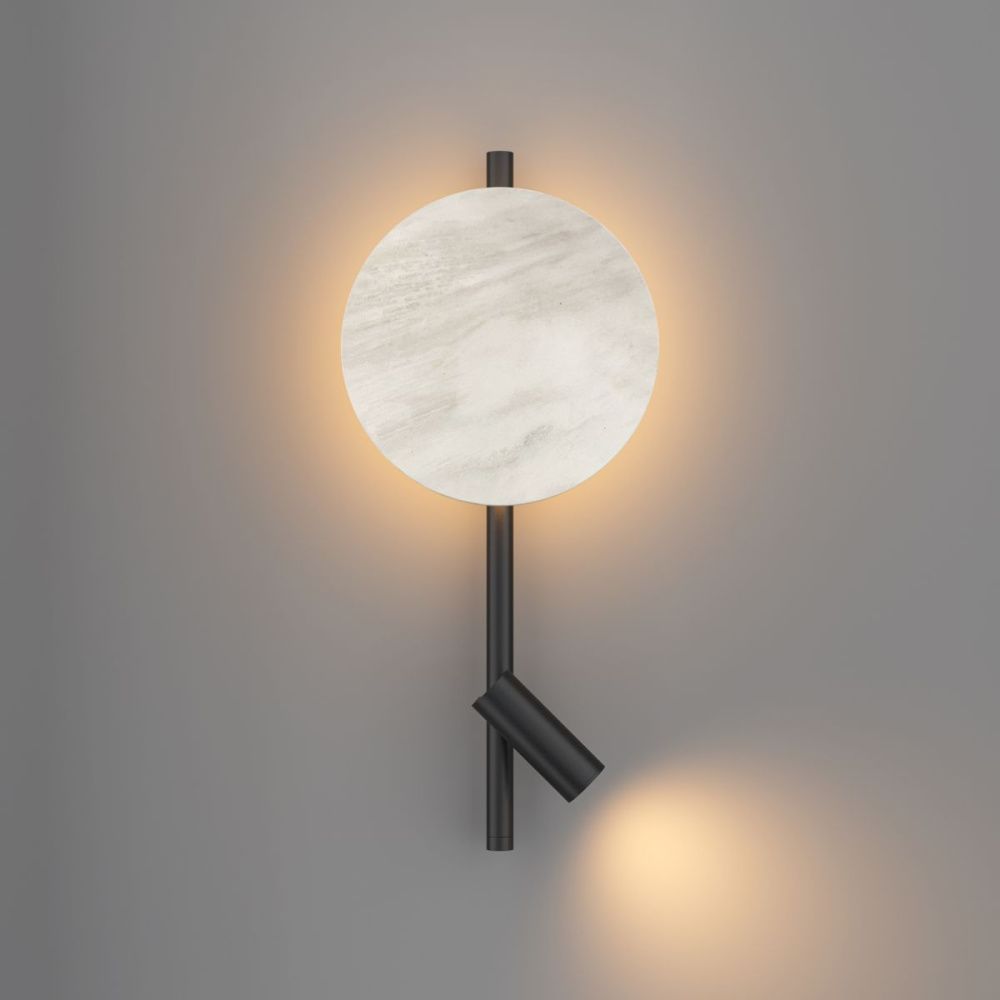 Бра 34 см, 9W, 3000K, Maytoni Solution MOD450WL-L9W3K, черный-мрамор