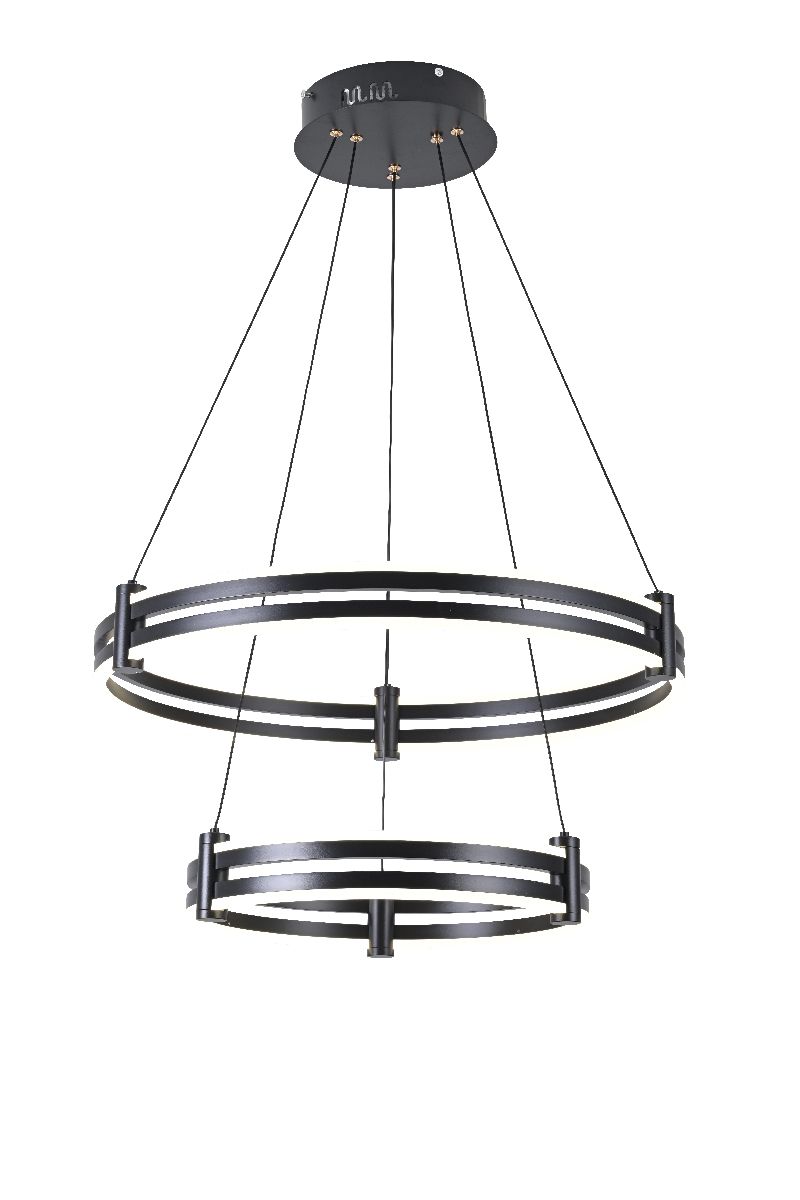Подвесная люстра 60 см, 125W, 3000-6000K, Zortes Duble-R ZRS.30514.09, черный